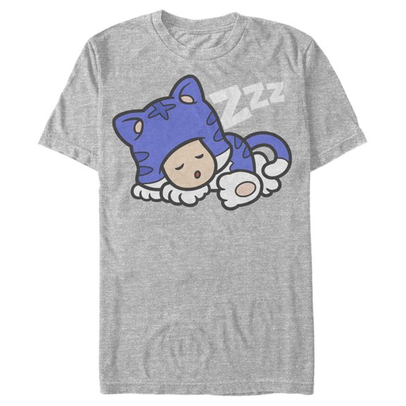 Men's Nintendo Mario 3D Cat Toad Snooze Graphic Tee Athletic Heather X Large