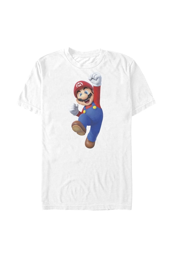 Men's Nintendo Mario 3D Jump Graphic Tee White Medium