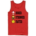 thumbnail image 1 of Men's Nintendo Mario Bigger Stronger Faster  Tank Top Red Large, 1 of 3