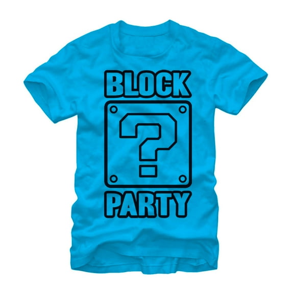 Men's Nintendo Mario Block Party  Graphic Tee Turquoise 2X Large