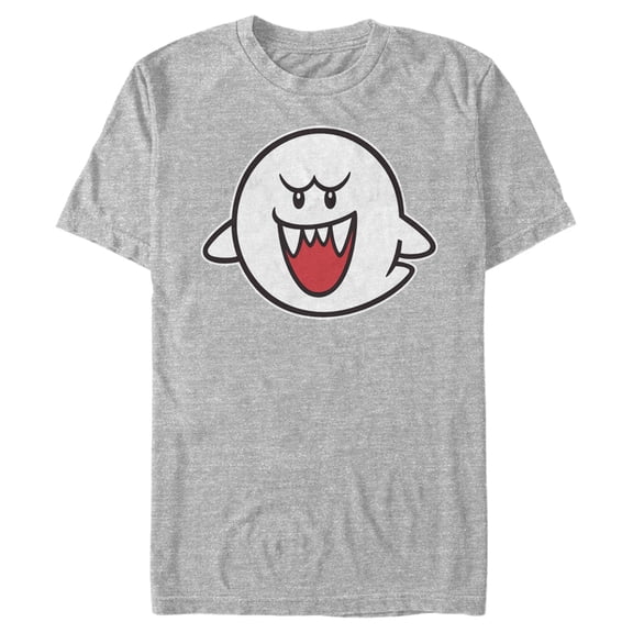 Men's Nintendo Mario Boo Ghost Graphic Tee Athletic Heather Large