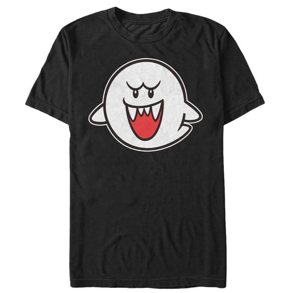 Men's Nintendo Mario Boo Ghost Graphic Tee Black Small