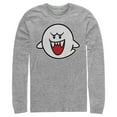 thumbnail image 1 of Men's Nintendo Mario Boo Ghost Long Sleeve Shirt Athletic Heather Large, 1 of 3