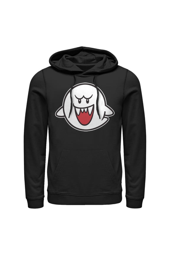 Men's Nintendo Mario Boo Ghost Pull Over Hoodie Black Small