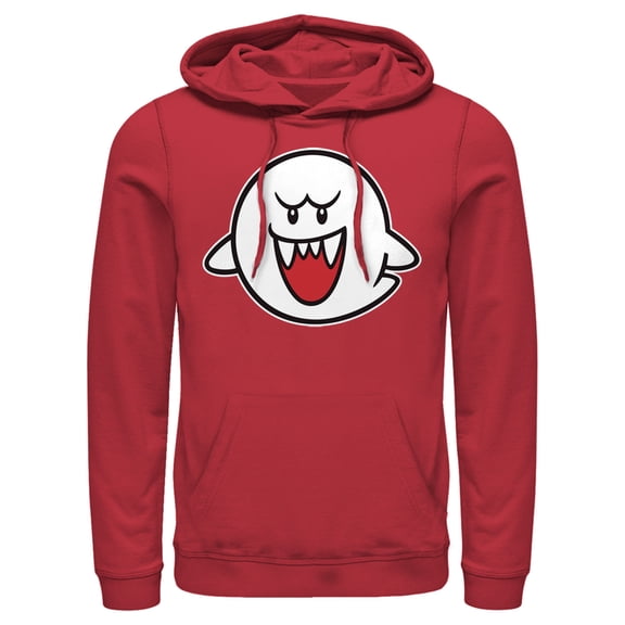 Men's Nintendo Mario Boo Ghost Pull Over Hoodie Red X Large