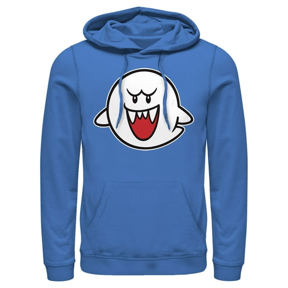 Men's Nintendo Mario Boo Ghost Pull Over Hoodie Royal Blue X Large