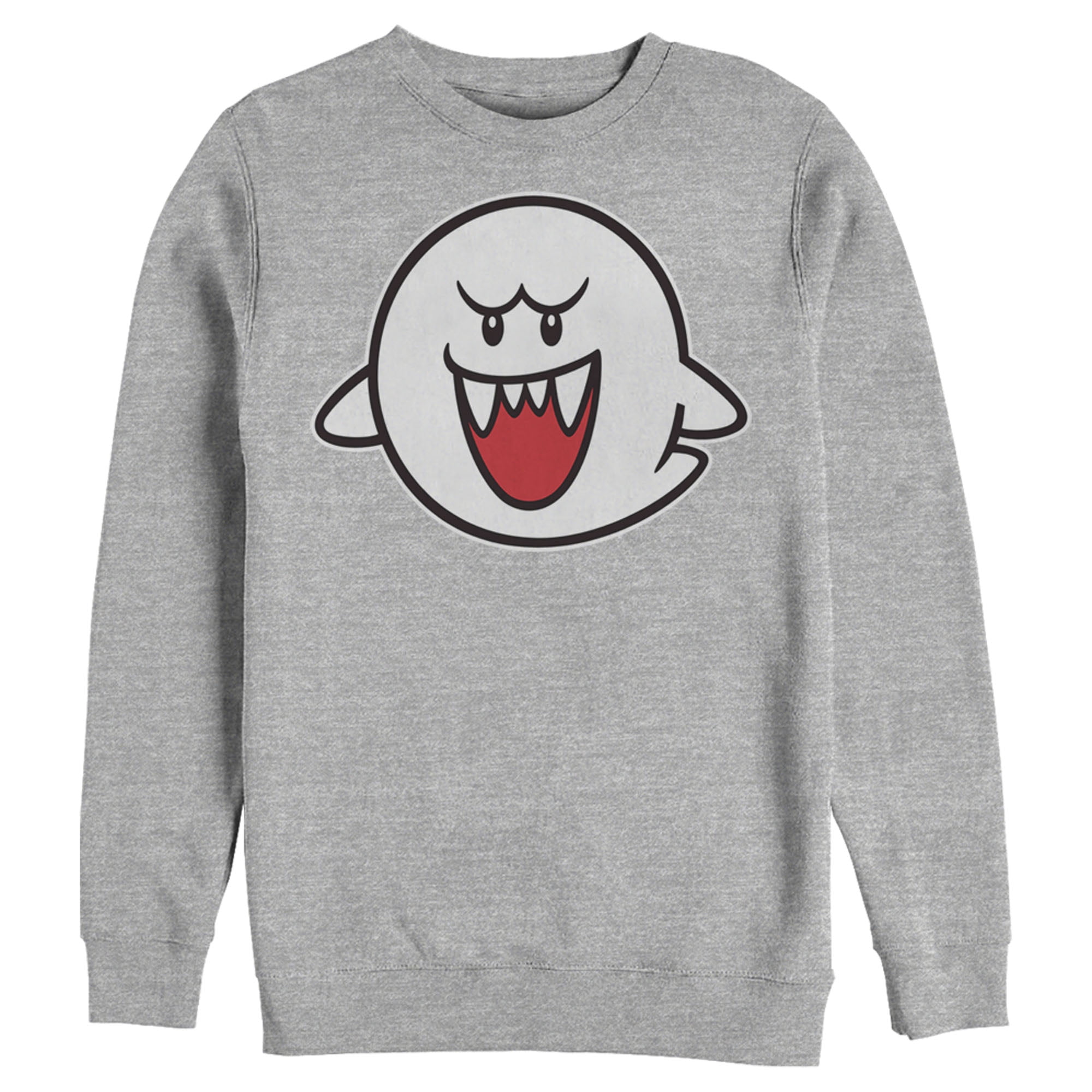 Men's Nintendo Mario Boo Ghost Sweatshirt Athletic Heather Large ...