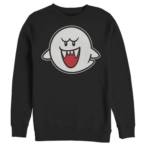 Men's Nintendo Mario Boo Ghost Sweatshirt Black Small