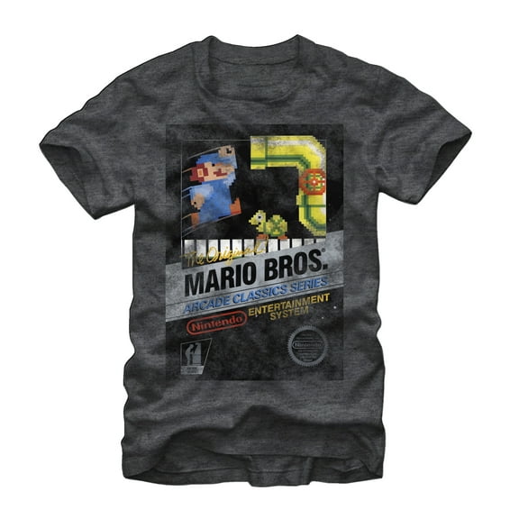 Men's Nintendo Mario Bros Arcade Classics Graphic Tee Charcoal Heather X Large