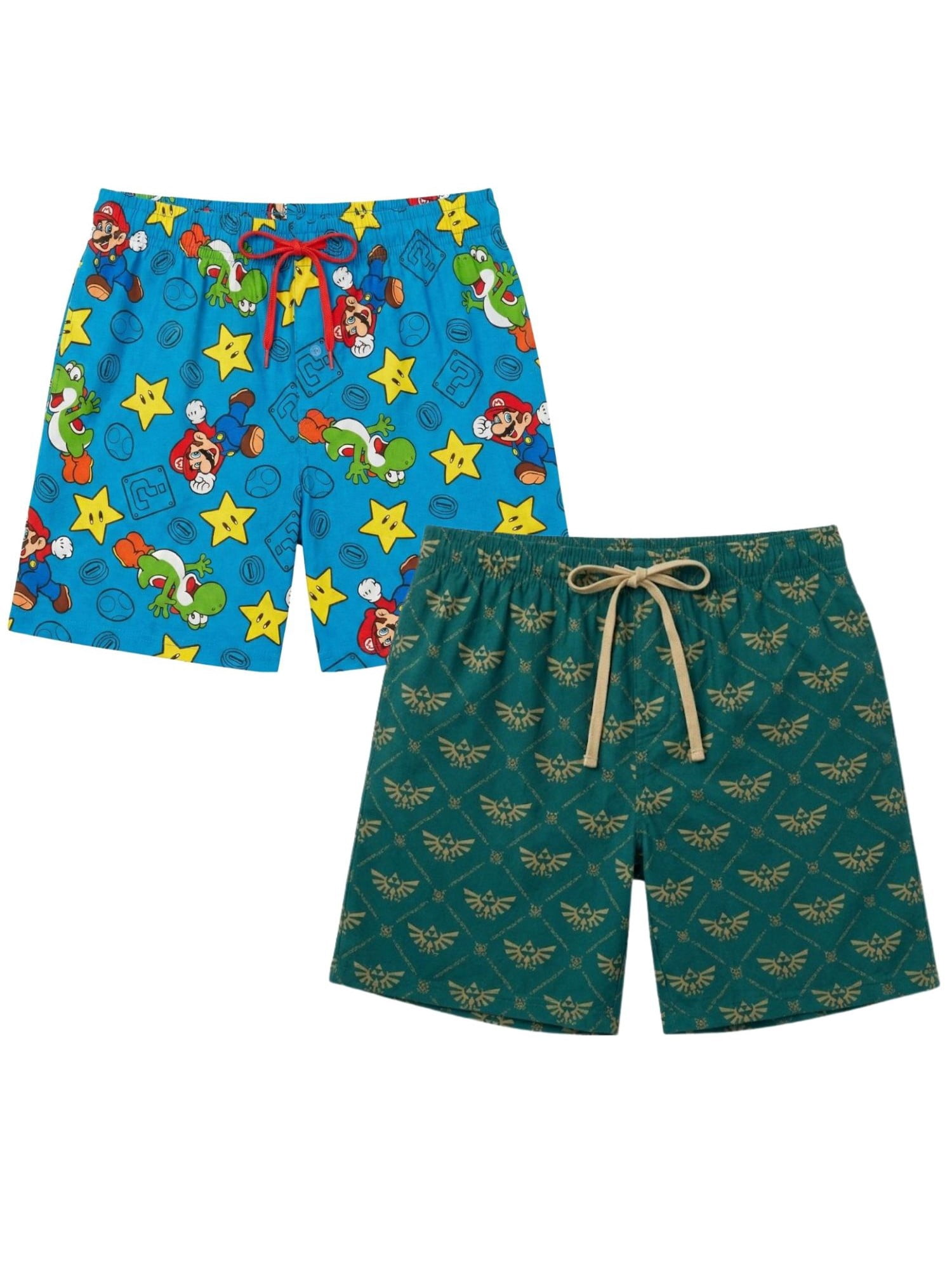 Men's Nintendo Mario Bros and Zelda Pajama Sleep Shorts (2 Pack)