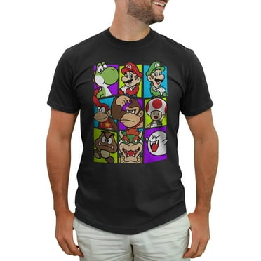 Men's Nintendo Mario Cast  Graphic Tee Black Small