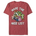 thumbnail image 1 of Men's Nintendo Mario Character Nice List Graphic Tee Red Heather Small, 1 of 4