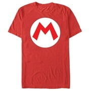 Men's Nintendo Mario Circle Icon Graphic Tee Red Medium