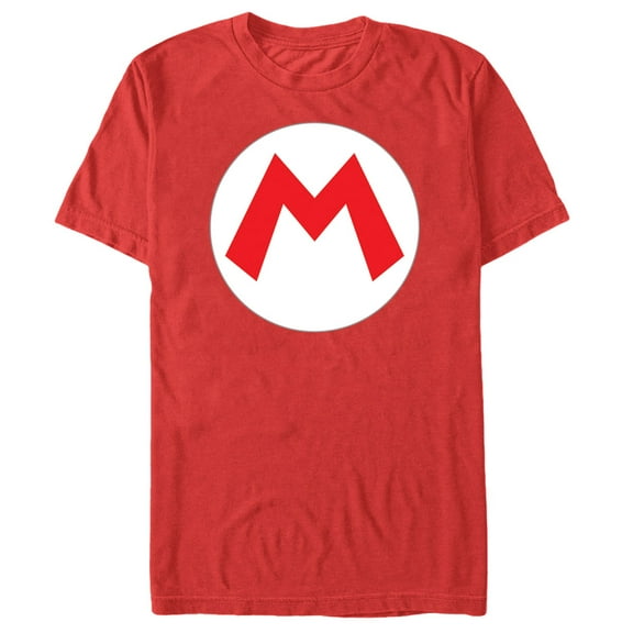 Men's Nintendo Mario Circle Icon  Graphic Tee Red Medium