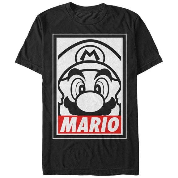 Men's Nintendo Mario Close Up  Graphic Tee Black 2X Large