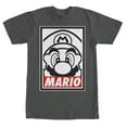 thumbnail image 1 of Men's Nintendo Mario Close Up Graphic Tee Charcoal Heather Medium, 1 of 4