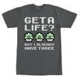 thumbnail image 1 of Men's Nintendo Mario Get a Life, But I Got Three  Graphic Tee Charcoal Large, 1 of 4