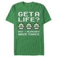 thumbnail image 1 of Men's Nintendo Mario Get a Life, But I Got Three  Graphic Tee Kelly Heather Small, 1 of 3