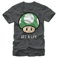 thumbnail image 1 of Men's Nintendo Mario Get a Life Graphic Tee Charcoal Heather 2X Large, 1 of 4