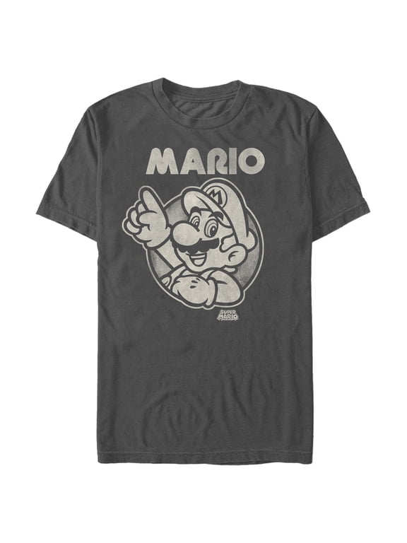 Men's Nintendo Mario Graphic Tee Charcoal 3X Large