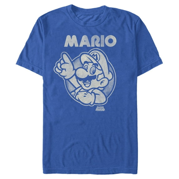 Men's Nintendo Mario Graphic Tee Royal Blue Large
