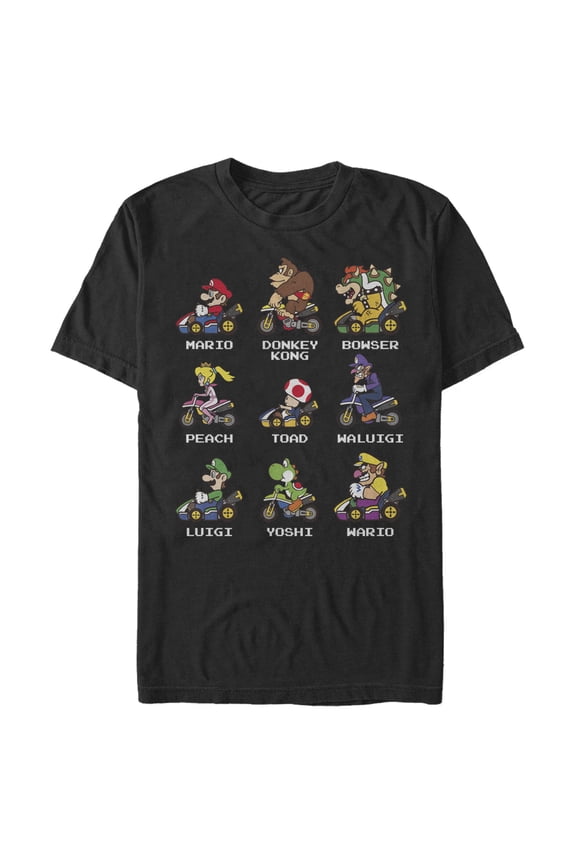 Men's Nintendo Mario Kart Cast Graphic Tee Black 2X Large