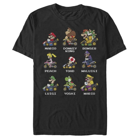 Men's Nintendo Mario Kart Cast Graphic Tee Black 3X Large