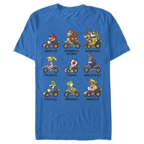 Men's Nintendo Mario Kart Cast  Graphic Tee Royal Blue Medium