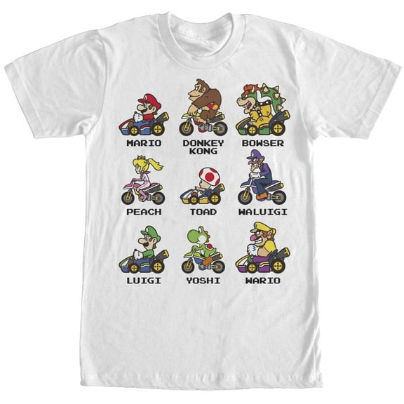 Men's Nintendo Mario Kart Cast  Graphic Tee White Medium