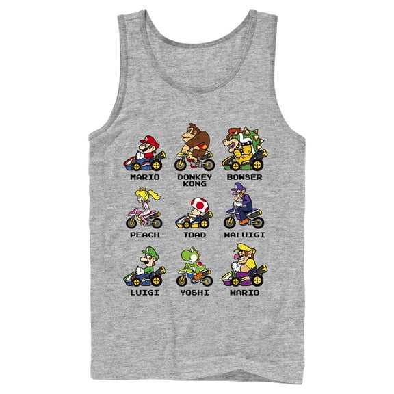 Men's Nintendo Mario Kart Cast Tank Top Athletic Heather Large