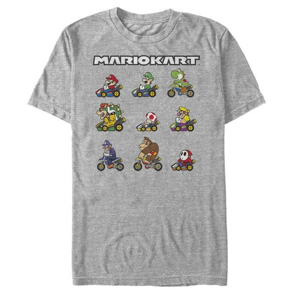 Men's Nintendo Mario Kart Character Panel  Graphic Tee Athletic Heather Large