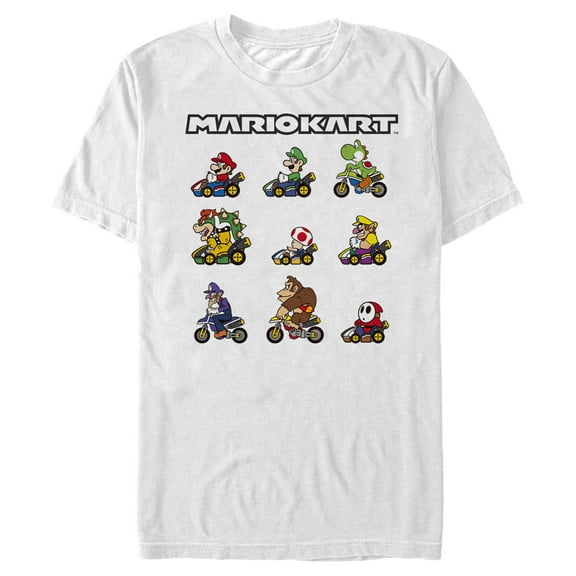 Men's Nintendo Mario Kart Character Panel  Graphic Tee White Large