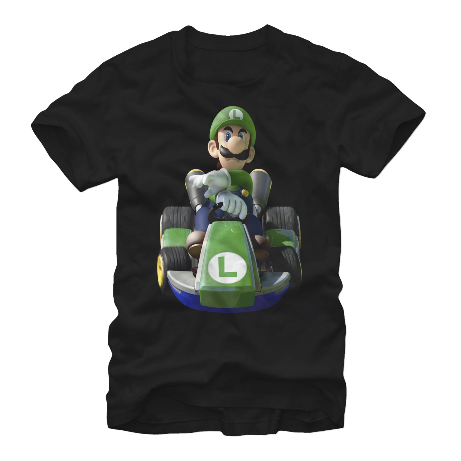 Men's Nintendo Mario Kart Luigi Driving Graphic Tee Black 3X Large