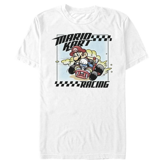 Men's Nintendo Mario Kart Racing Frame Graphic Tee White Small