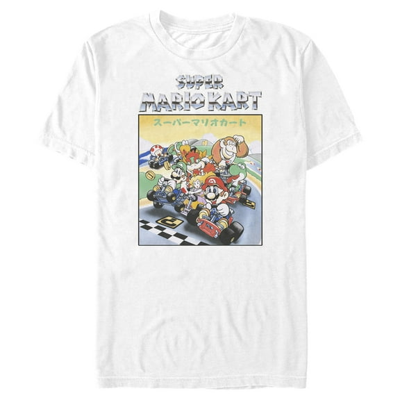 Men's Nintendo Mario Kart Retro Racers  Graphic Tee White 2X Large