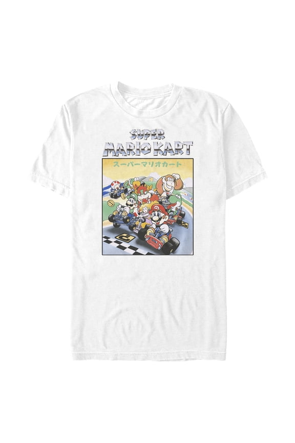 Men's Nintendo Mario Kart Retro Racers Graphic Tee White 3X Large