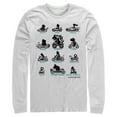 thumbnail image 1 of Men's Nintendo Mario Kart Silhouette Grid  Long Sleeve Shirt White Small, 1 of 3