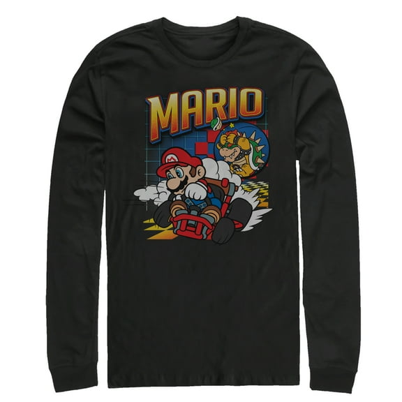 Men's Nintendo Mario Kart Winner  Long Sleeve Shirt Black Large