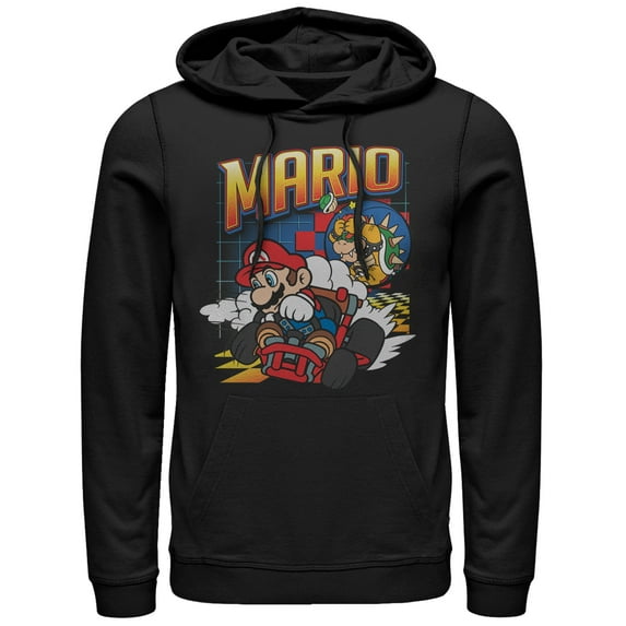 Men's Nintendo Mario Kart Winner Pull Over Hoodie Black Medium