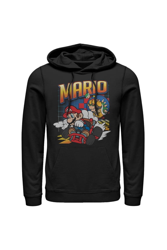 Men's Nintendo Mario Kart Winner Pull Over Hoodie Black Medium