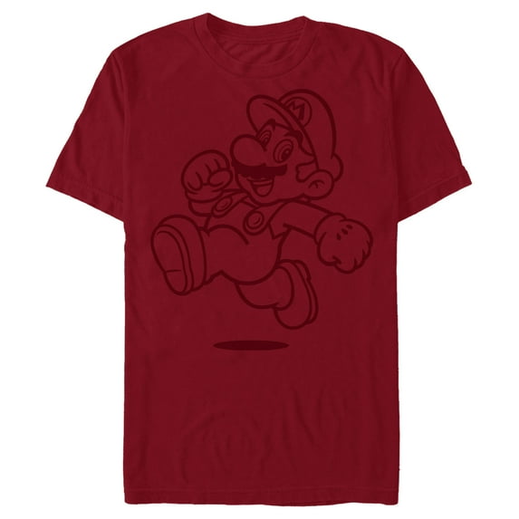 Men's Nintendo Mario Line Running Graphic Tee Cardinal 2X Large