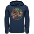 thumbnail image 1 of Men's Nintendo Mario Luigi Back to Back  Pull Over Hoodie Navy Blue Small, 1 of 9
