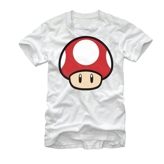 Men's Nintendo Mario Mushroom  Graphic Tee White Small
