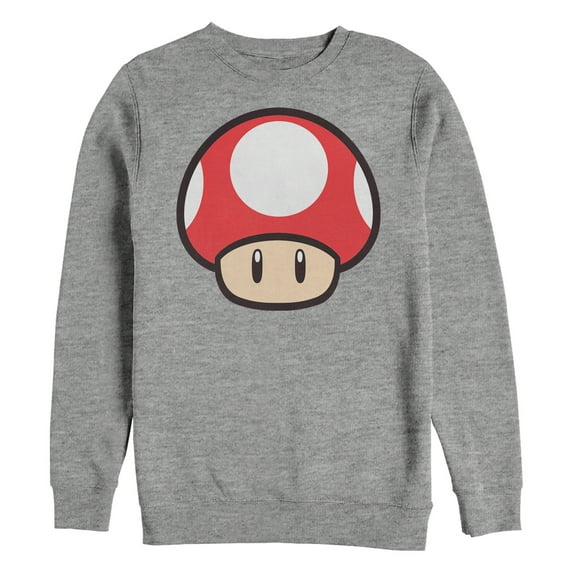 Men's Nintendo Mario Mushroom Sweatshirt Athletic Heather 3X Large