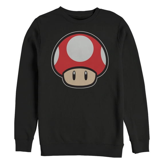 Men's Nintendo Mario Mushroom Sweatshirt Black Large