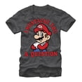 thumbnail image 1 of Men's Nintendo Mario Mustache Graphic Tee Charcoal Heather Large, 1 of 4