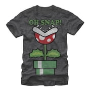Men's Nintendo Mario Piranha Plant Oh Snap Graphic Tee Charcoal Heather 2X Large