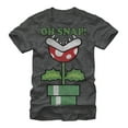 thumbnail image 1 of Men's Nintendo Mario Piranha Plant Oh Snap Graphic Tee Charcoal Heather Large, 1 of 4