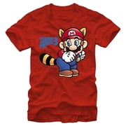 Men's Nintendo Mario Racoon Tail Graphic Tee Red 2X Large
