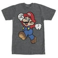thumbnail image 1 of Men's Nintendo Mario Super Pose Graphic Tee Charcoal Heather Large, 1 of 4
